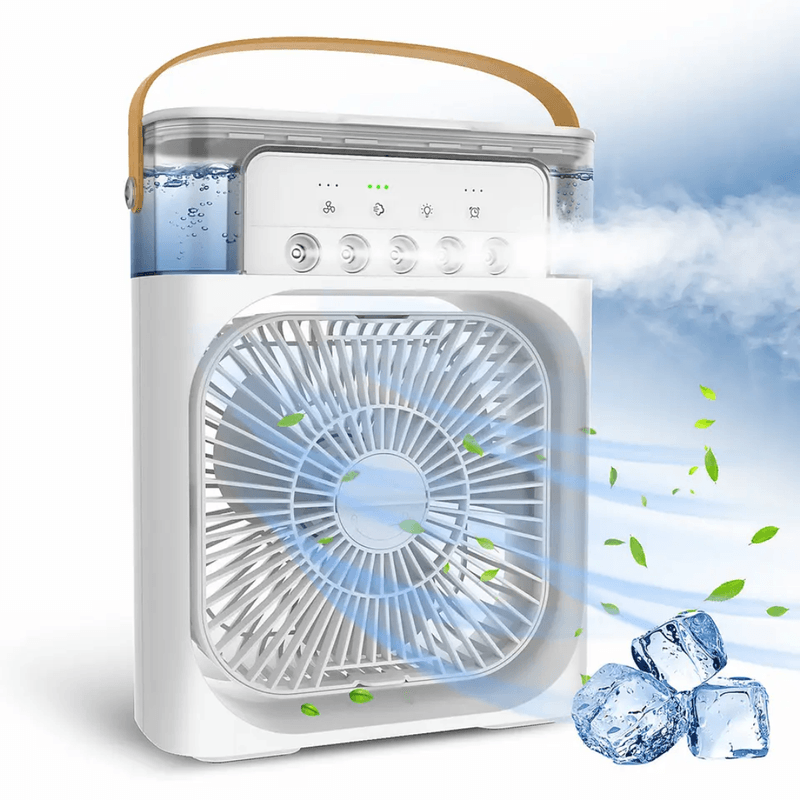 Aire Acondicionado Portátil, Ventilador/Humidificador Móvil 3 en 1, 1-7H  Temporizador, Tanque de Agua Grande de 5,5L, Bajo Consumo, Con Ruedas  Control Remoto, 3 Velocidades, Sin Tubo Exterior : : Hogar y cocina