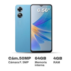 Celular Oppo A17 6.56" 4GB RAM 64GB Celeste