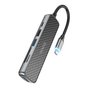 6 en 1 Tipo C a HDMI USB 3.0 + TF Micro SD Lector de tarjetas Hub HOCO