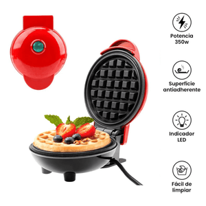 Mini Wafflera Eléctrica Antiadherente