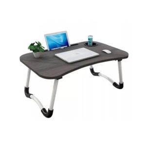 Mesa plegable portátil Rosada para Laptop con Ranura y Posavasos Negro