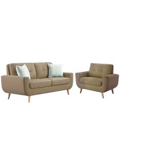 Juego de Sala Vintage Micaela 2-1 Cuerpos Beige Oscuro