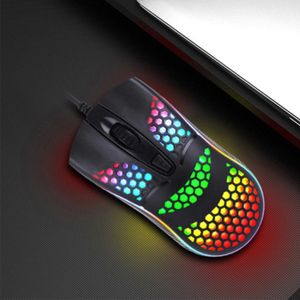 Mouse Óptico Gamer Ergonómico Luces RGB USB DPI 3000 - Color Negro
