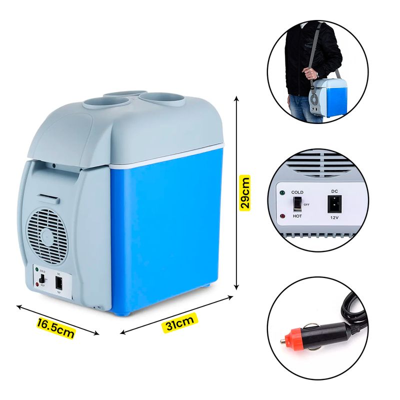 Cooler Portátil para Auto Calefactor y Refrigerador 7.5 Lt. - Real Plaza