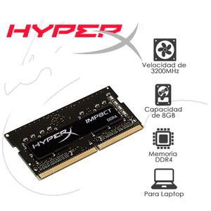 MEMORIA RAM LAPTOP DDR4 3200MHZ 8GB HYPERX IMPACT
