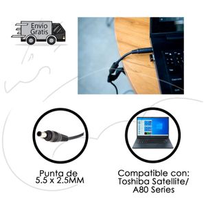CARGADOR TOSHIBA SATELLITE - 19V 3.42A - 65W