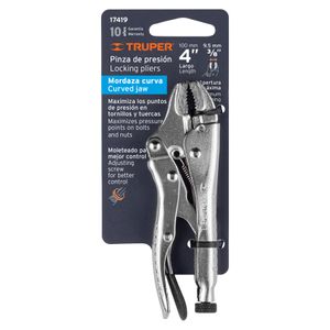 Alicate de presion curvo 4" Truper 17419
