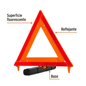 Triangulo de seguridad de 44cm de alto con estuche plastico Truper 10942