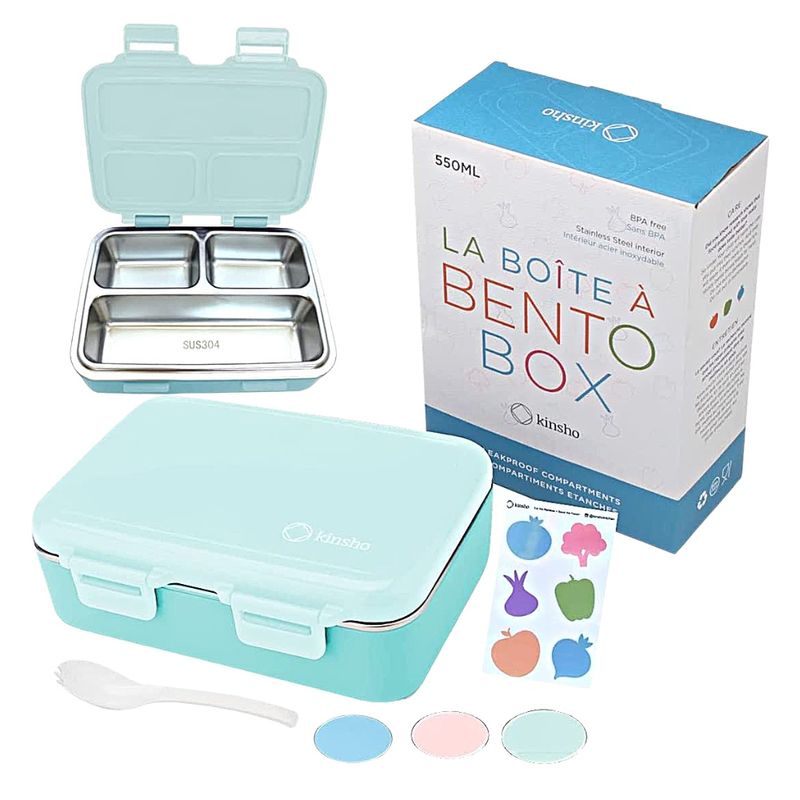 Lonchera Bento Box Kinsho Acero Turquesa Real Plaza