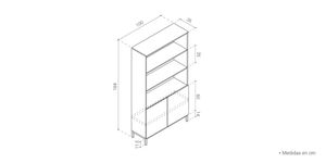 Estante Moderno Kina 2 Puertas