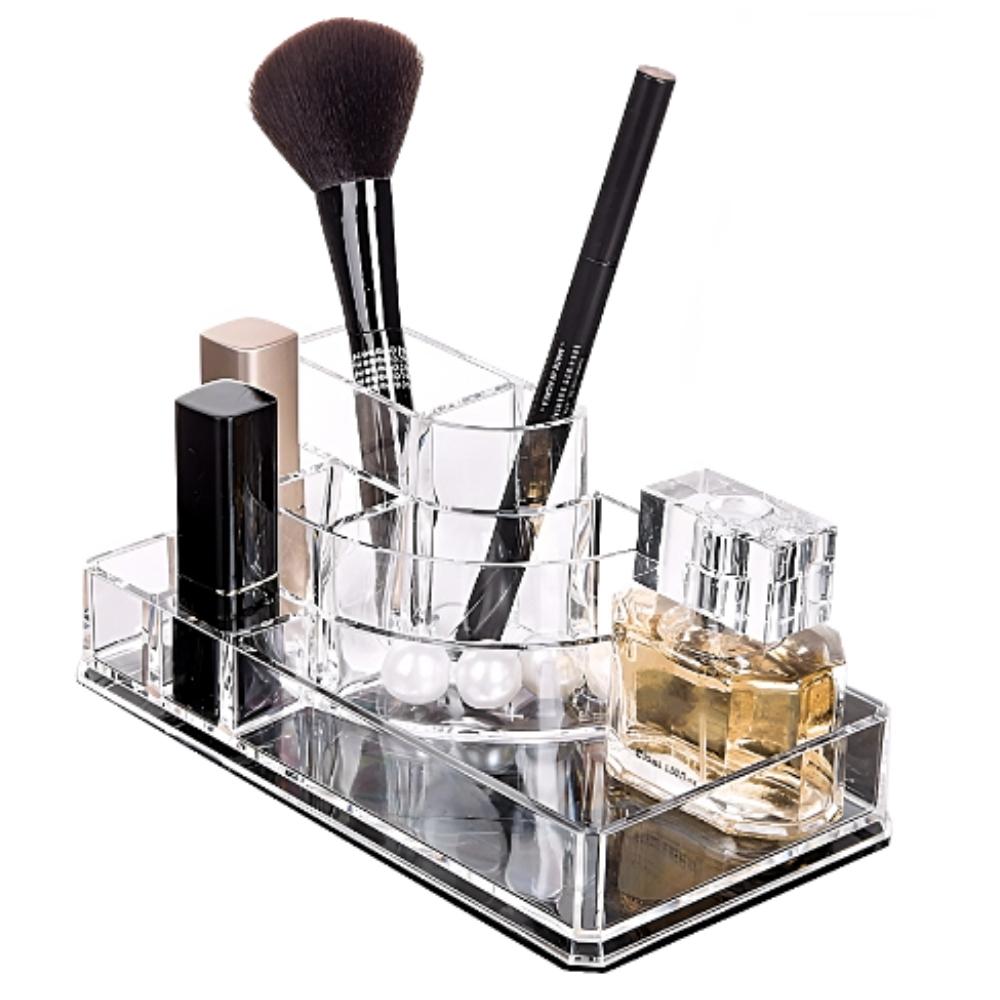 Organizador de brochas de maquillaje acrílico, caja de almacenamiento de  joyería transparente, organizador de maquillaje cosmético