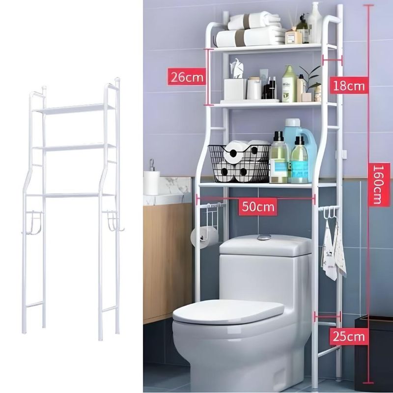 Organizador de Baño Sobre el Inodoro de 3 Niveles Acero Inoxidable - Real  Plaza