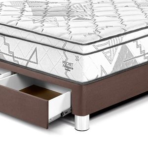 Dormitorio Pocket Advance Con Cajones 2 Plazas Cabecera Loft Chocolate