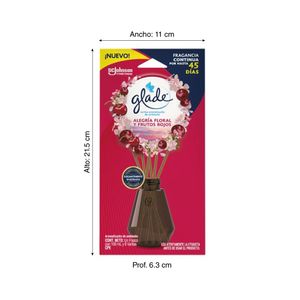 Ambientador Glade Varitas Alegria floral y frutos Rojo 100ml