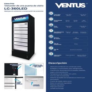 Visicooler de 1 Puerta de 360 litros Ventus Lg-360led