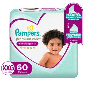 Pañales para Bebé PAMPERS Premium Care Talla XXG Megapack Paquete 60un