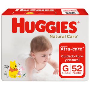 Pañales para Bebé HUGGIES Puro y Natural Talla G Paquete 52un