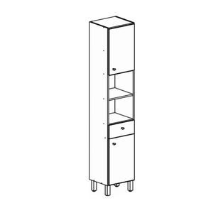 Mueble auxiliar de baño Viena 2 Puertas 1 Cajón Blanco Orange