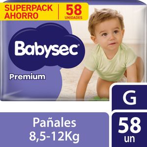 Pañales para Bebé BABYSEC Premium G Paquete 58un