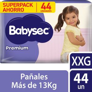 Pañales para Bebé BABYSEC Premium XXG Paquete 44un