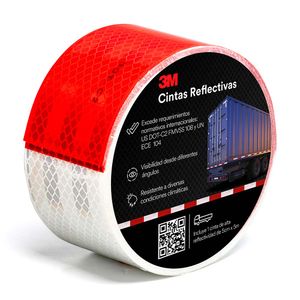 Cinta Reflectiva 3M Rojo/blanco 5cm x 5m