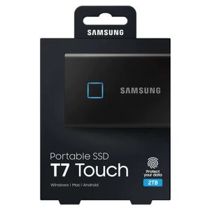 Almacenamiento Externo Portátil Samsung T7 Touch Ssd de 2Tb USB-C 3.2 Black