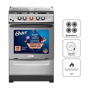 Cocina a Gas OSTER 4 Quemadores OS-PGSGMICA24HSGM Gris