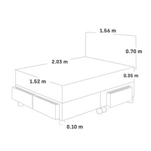 Dormitorio Royal Balanzze Cajones Queen Cabecera Blocks Champagne