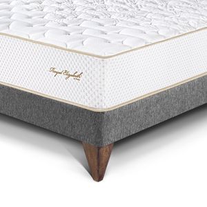 Dormitorio Europeo Royal Elizbeth 2 Plazas con Cabecera Blocks Gris