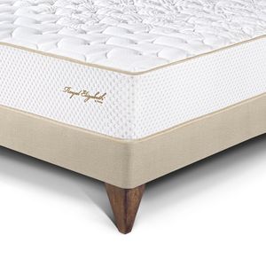 Dormitorio Europeo Royal Elizbeth 2 Plazas con Cabecera Blocks Champagne