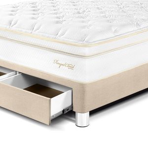 Dormitorio Royal Cloud con Cajones King Plazas y Cabecera Blocks Champagne
