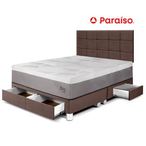 Dormitorio Royal Balanzze Cajones Queen Cabecera Blocks Chocolate