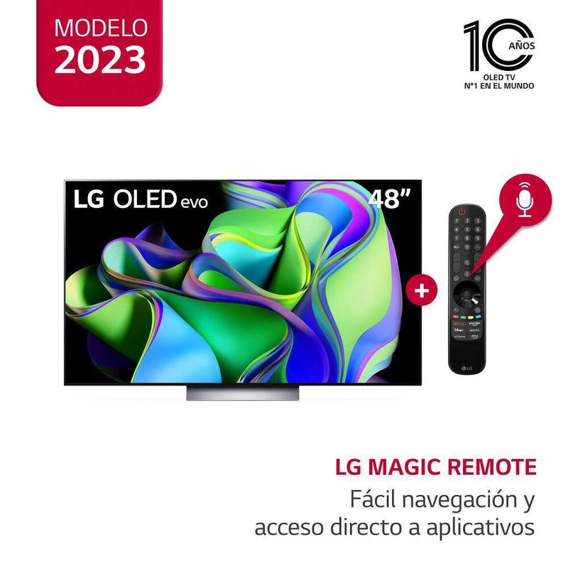 Pantalla LG OLED Smart TV de 48 pulgadas 4K/UHD oled48c3psa con