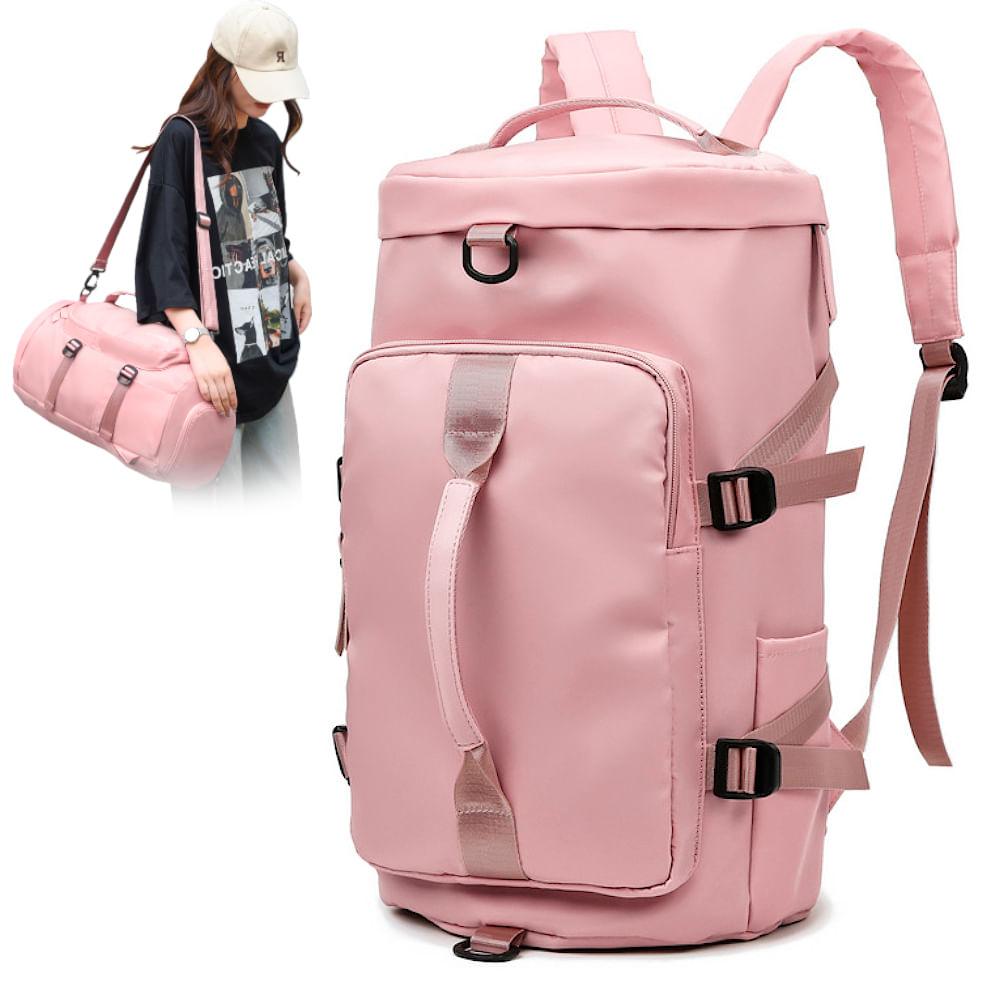 MOCHILA BOLSO DE VIAJE MULTIUSOS MALETA DEPORTIVA ROSA