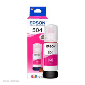 Botella de Tinta Epson T504 70ml Color Magenta