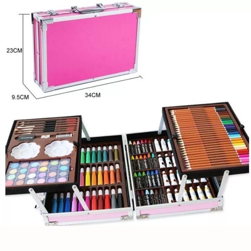 Set de Arte Profesional 145 Piezas Colores y Plumones Girl Pink