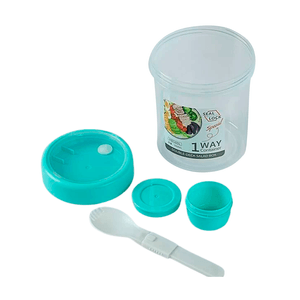 Contenedor de Plástico Cilindrico Celeste 560 ml