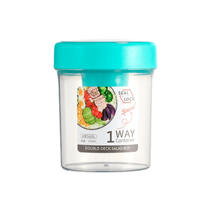 Contenedor de Plástico Cilindrico Celeste 560 ml