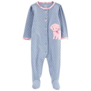 Enterizo Pijama Carter's Algodón Interlock Manga Larga Diseño de Perrita para Bebé Niña