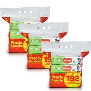 Pack Toallitas Húmedas HUGGIES Limpieza Efectiva Paquete 192un x 3un