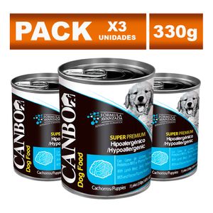 Paté Enlatado Cachorro Hipoalergénico Canbo Súper Premium 330g x3Un
