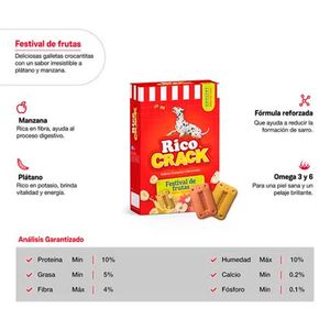 Snacks para Perros Ricocrack Adulto de Festival de Frutas 500g