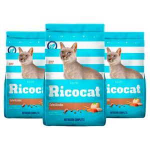 Comida para Gatos Ricocat para Adulto Esterilizado Bolsa 500g x3