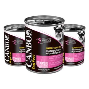 Pack Paté para Perros Adultos Canbo Súper Premium Hipoalergénico 330g 3 Unidades