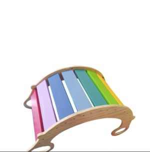 Pack Triángulo Plegable Malla + Rampa Reversible + Balancín Waldorf Antivuelco De Raiz Arco Iris