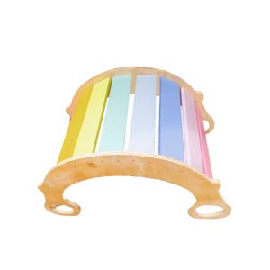 Triángulo Plegable Malla + Rampa Reversible + Balancín Waldorf Antivuelco De Raiz Tonos pasteles