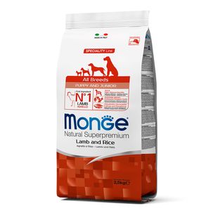 Comida Puppy and Junior Monge Todas las Razas Cordero y Arroz 2.5kg