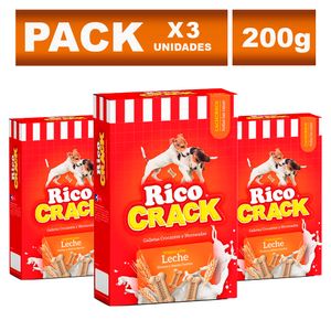 Snacks para Cachorros Ricocrack de Leche 200g x3