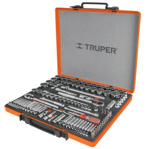 Juego de 135 herramientas 1/4", 3/8" y 1/2" std y mm Truper 13975