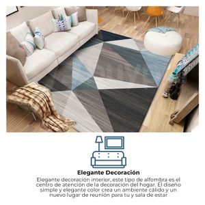 Alfombra Multicolor Moderna Sala Cocina Habitación Alfombra Azul
